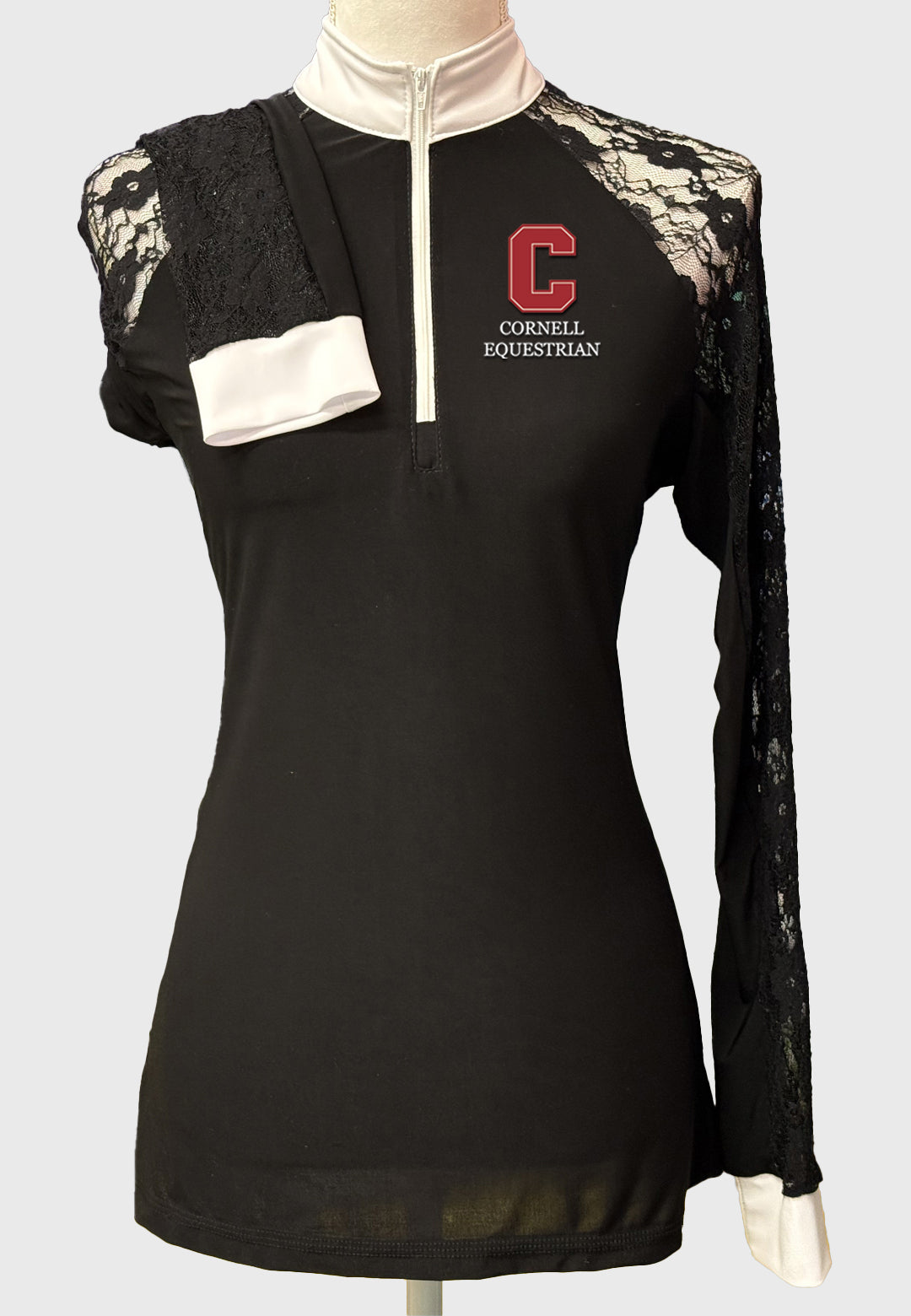 Cornell Equestrian Ladies Long Sleeve Show Shirt with Lace Sleeves