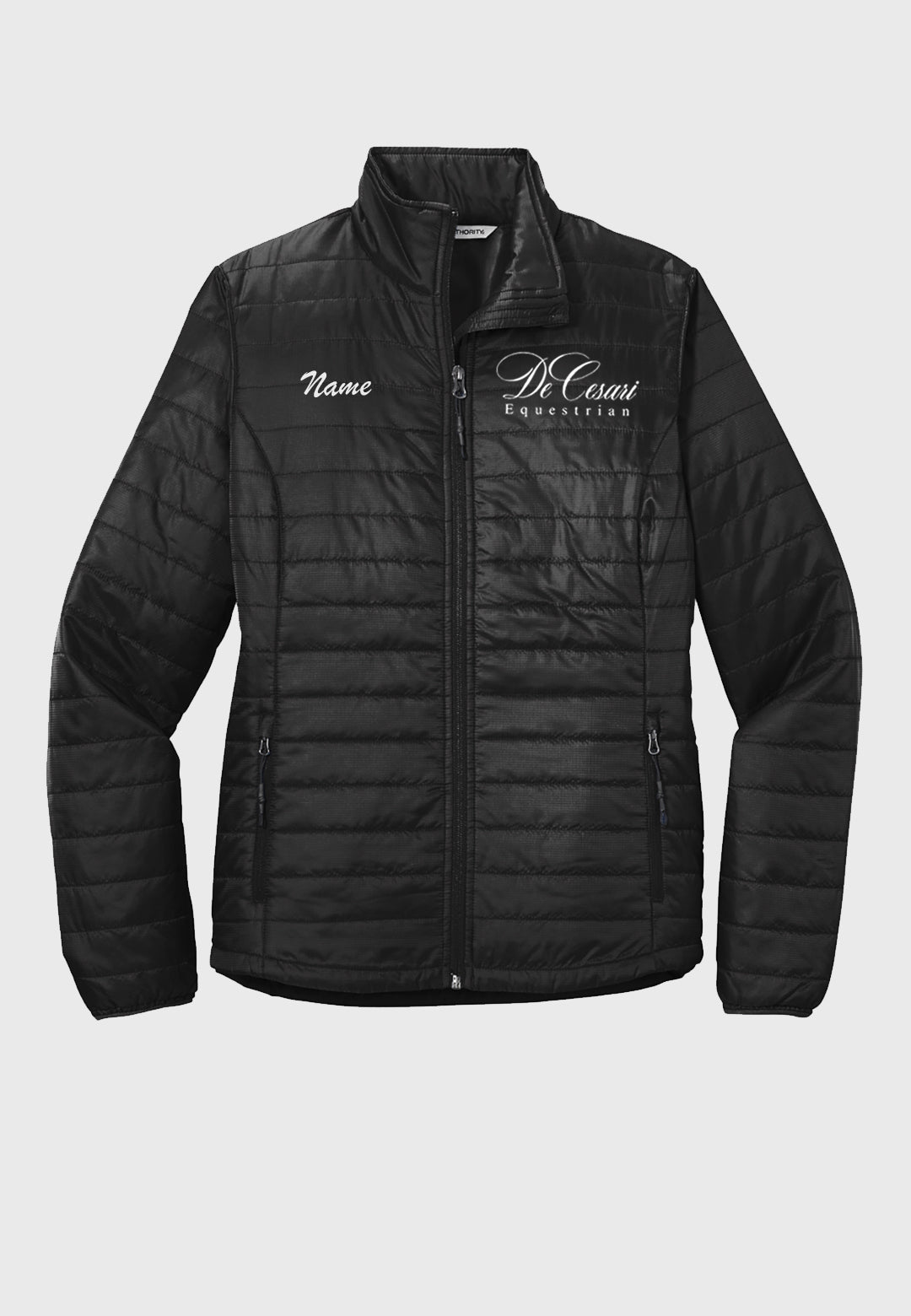 DeCesari Equestrian Port Authority® Black Packable Puffy Jacket - Ladies + Mens Styles