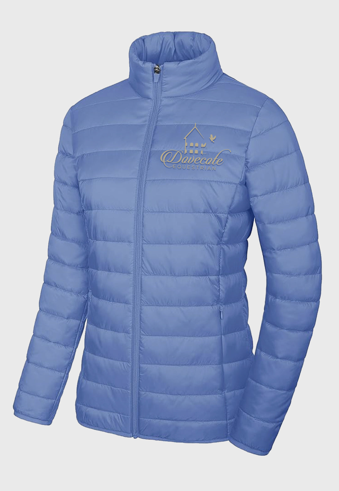 Dovecote Equestrian MAGCOMSEN Lightweight Light Blue Puffer Jacket, Ladies + Mens Sizes