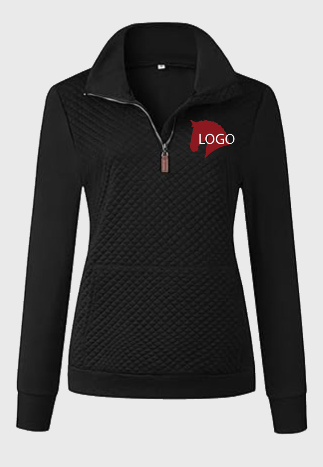 Package A BTFBM Ladies Quilted 1/4 Zip Sweatshirt