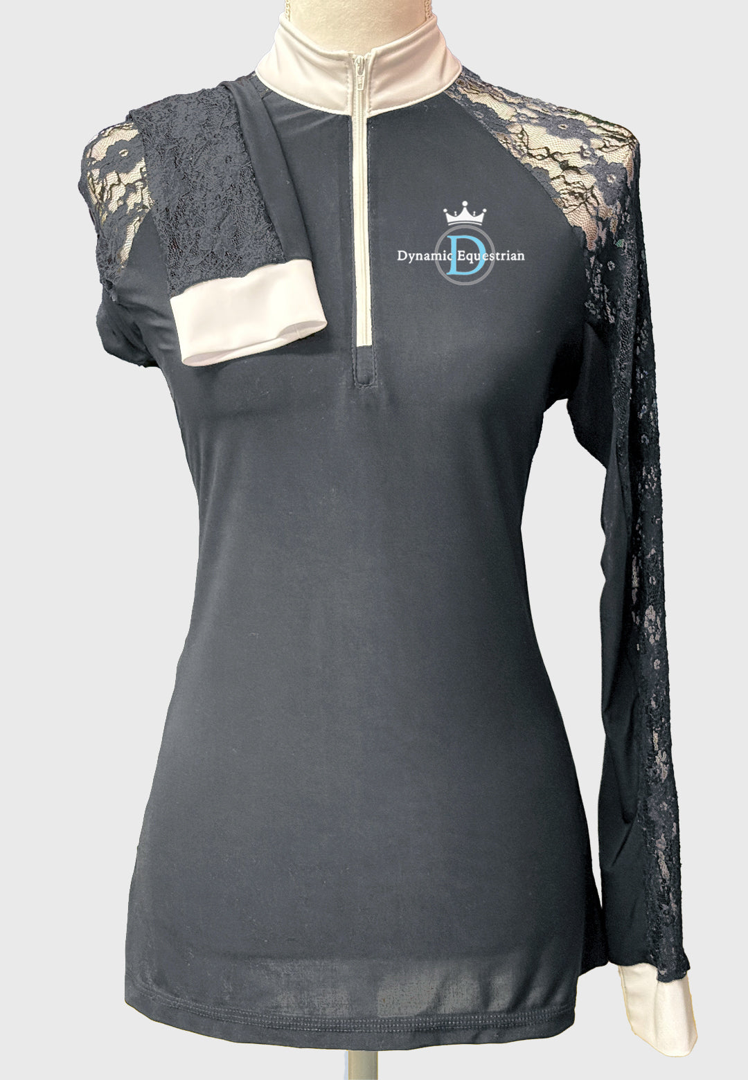Dynamic Equestrian Team Long Sleeve Show Shirt with Lace Sleeves, Ladies + Youth