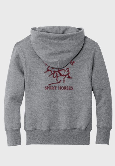 Dunham Sport Horses Port & Company® Essential Fleece Grey Pullover Hooded Sweatshirt, Adult + Youth Sizes