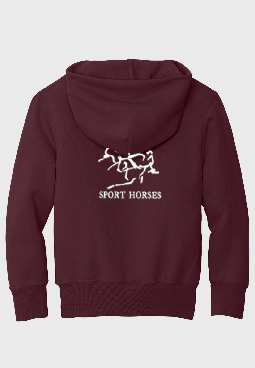 Dunham Sport Horses Port & Company® Essential Fleece Maroon Pullover Hooded Sweatshirt, Adult + Youth Sizes