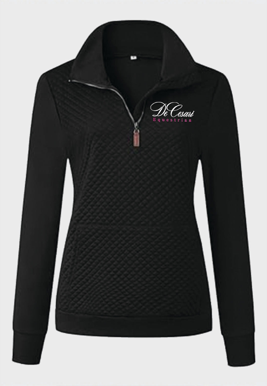 DeCesari Equestrian BTFBM Ladies Quilted 1/4 Zip Sweatshirt, 2 Color Options