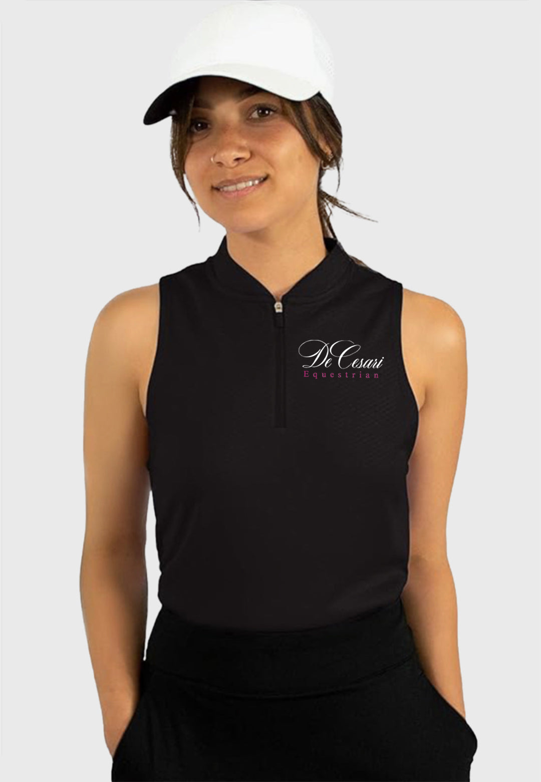DeCesari Equestrian Three Sixty Six Ladies Sleeveless Polo with Zipper
