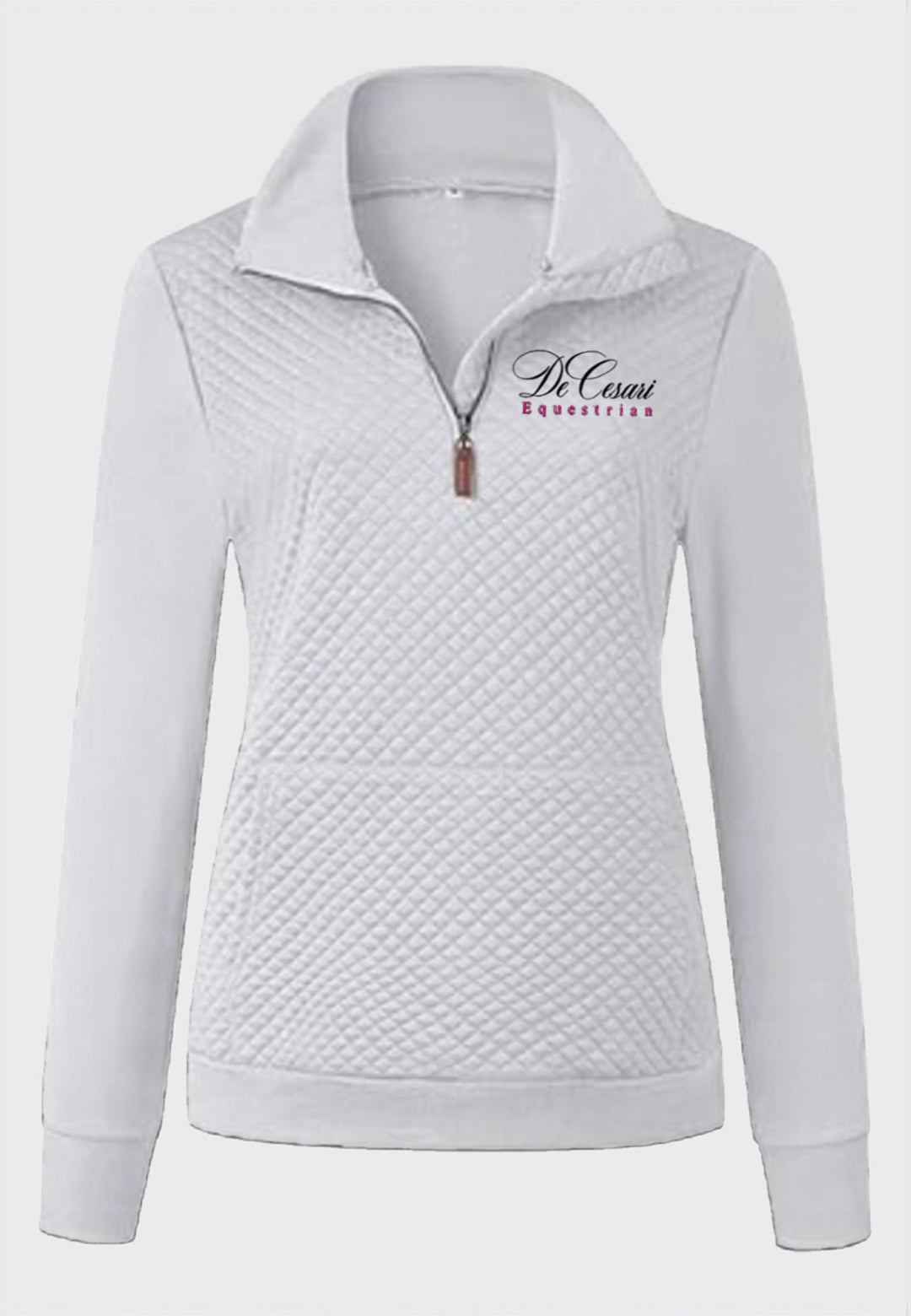 DeCesari Equestrian BTFBM Ladies Quilted 1/4 Zip Sweatshirt, 2 Color Options