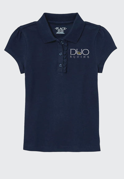 Duo Equine The Children's Place Girls' Short Sleeve Ruffle Pique Polo