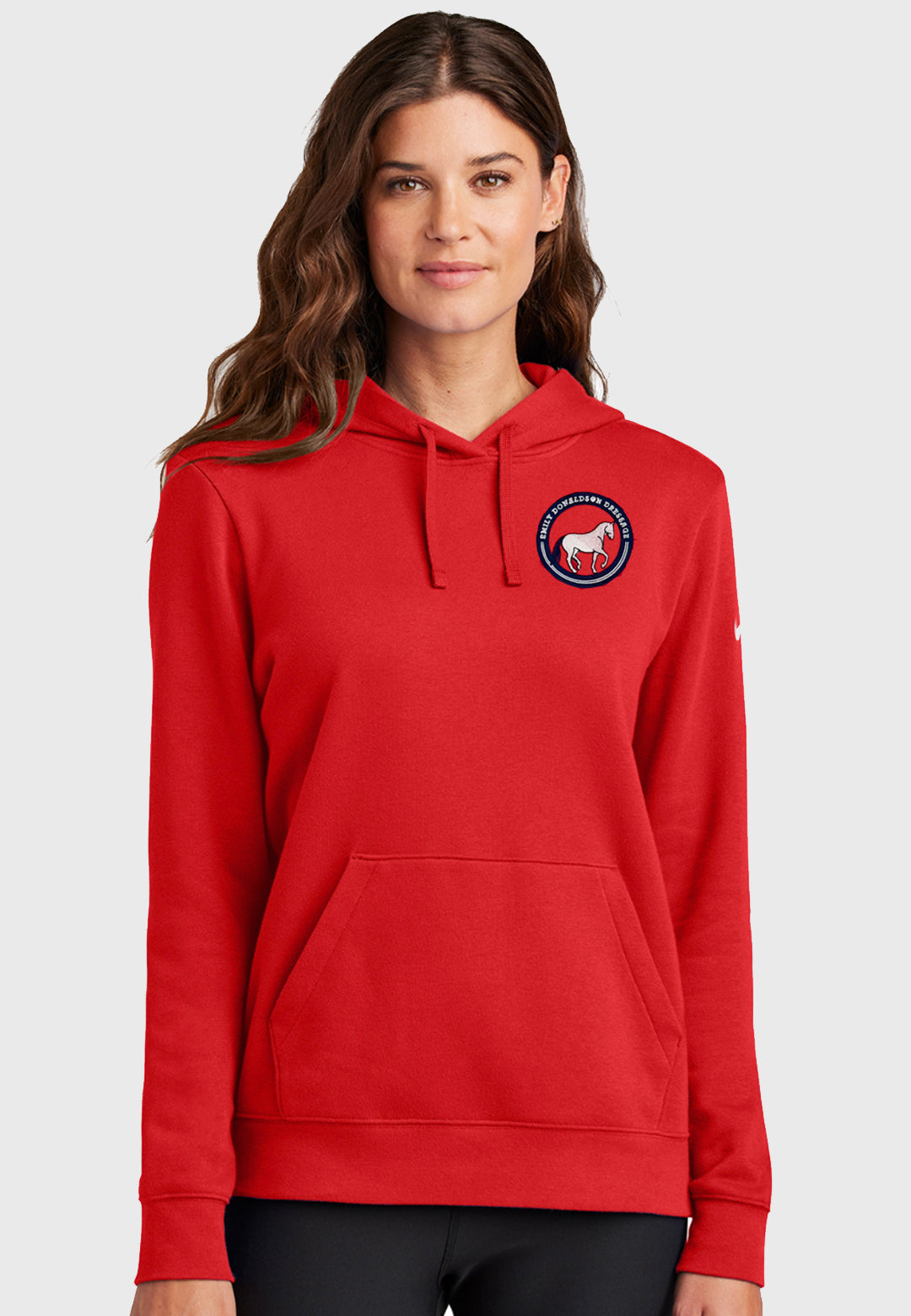 Emily Donaldson Dressage Nike Club Fleece Sleeve Swoosh Pullover Hoodie - Ladies +Mens sizes, 2 Color Options