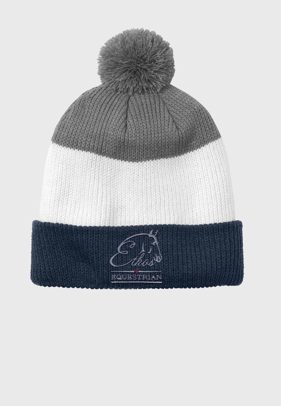 Ethos Equestrian Port Authority® Cozy Striped Pom Beanie