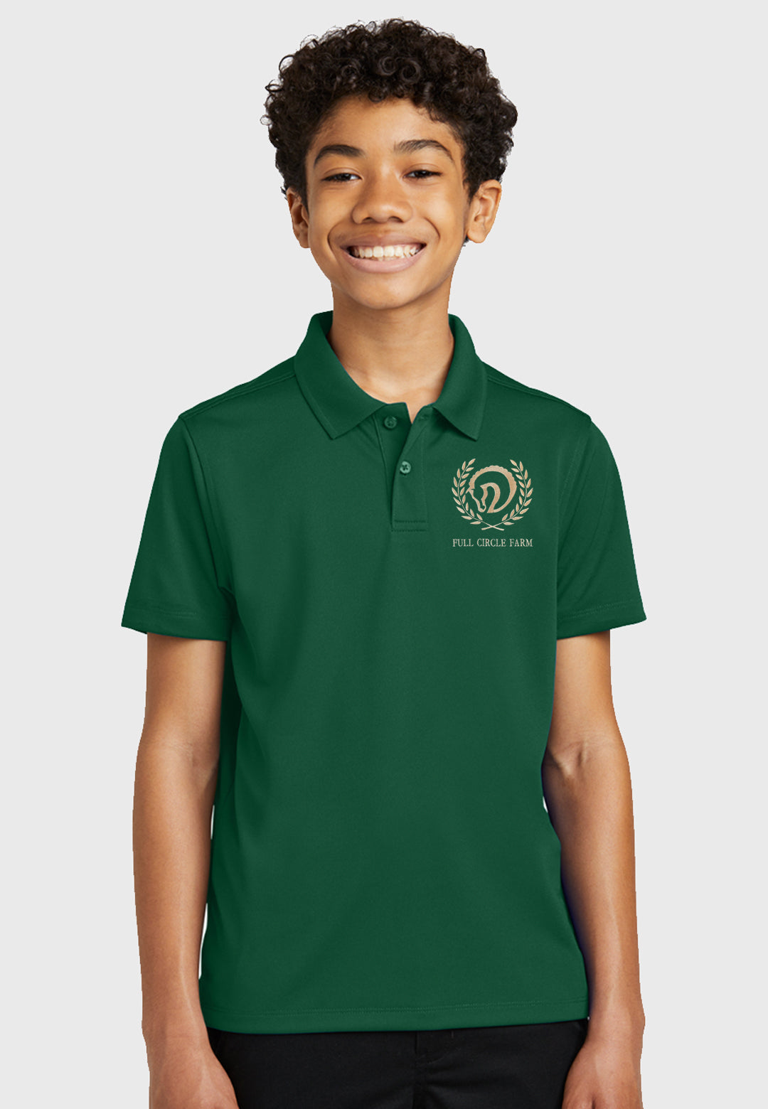 Full Circle Farm Port Authority® Dry Zone® UV Micro-Mesh Polo, Youth Sizes