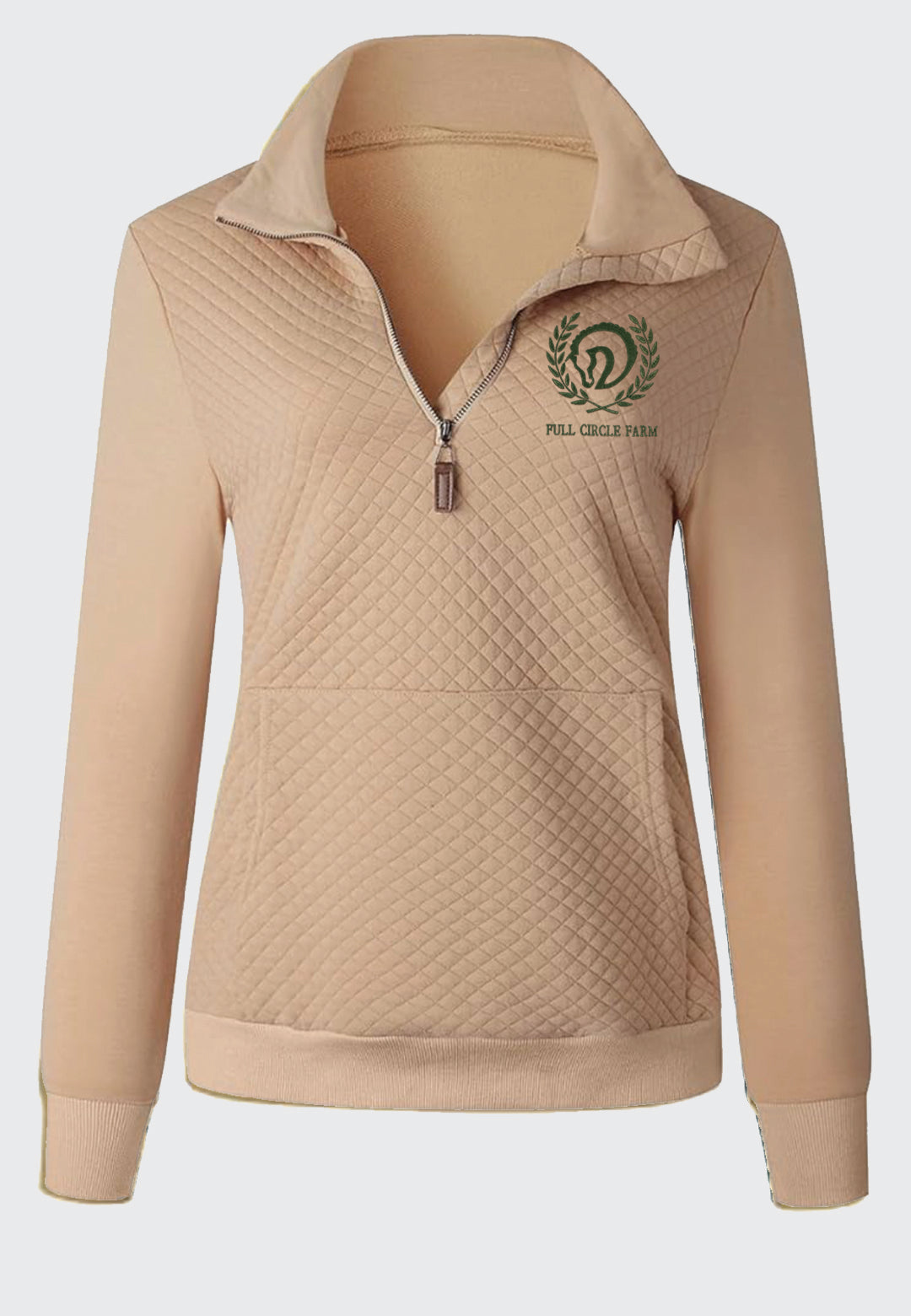 Full Circle Farm BTFBM Ladies Quilted 1/4 Zip Sweatshirt, 2 Color Options