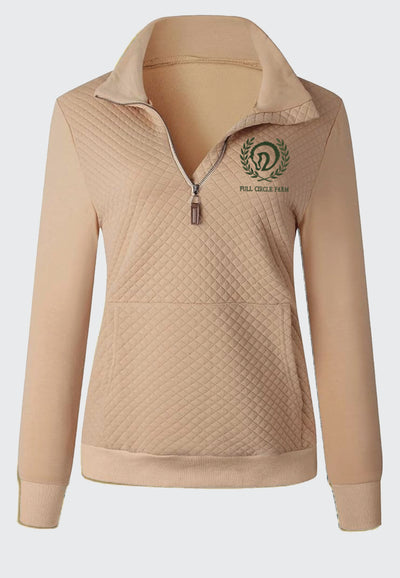 Full Circle Farm BTFBM Ladies Quilted 1/4 Zip Sweatshirt, 2 Color Options