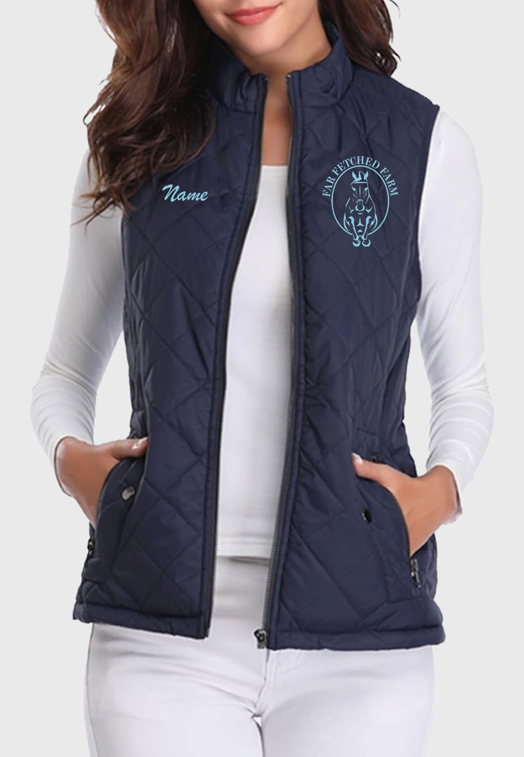 Far Fetched Farm Fuinloth Women's Quilted Vest, 2 Color Options