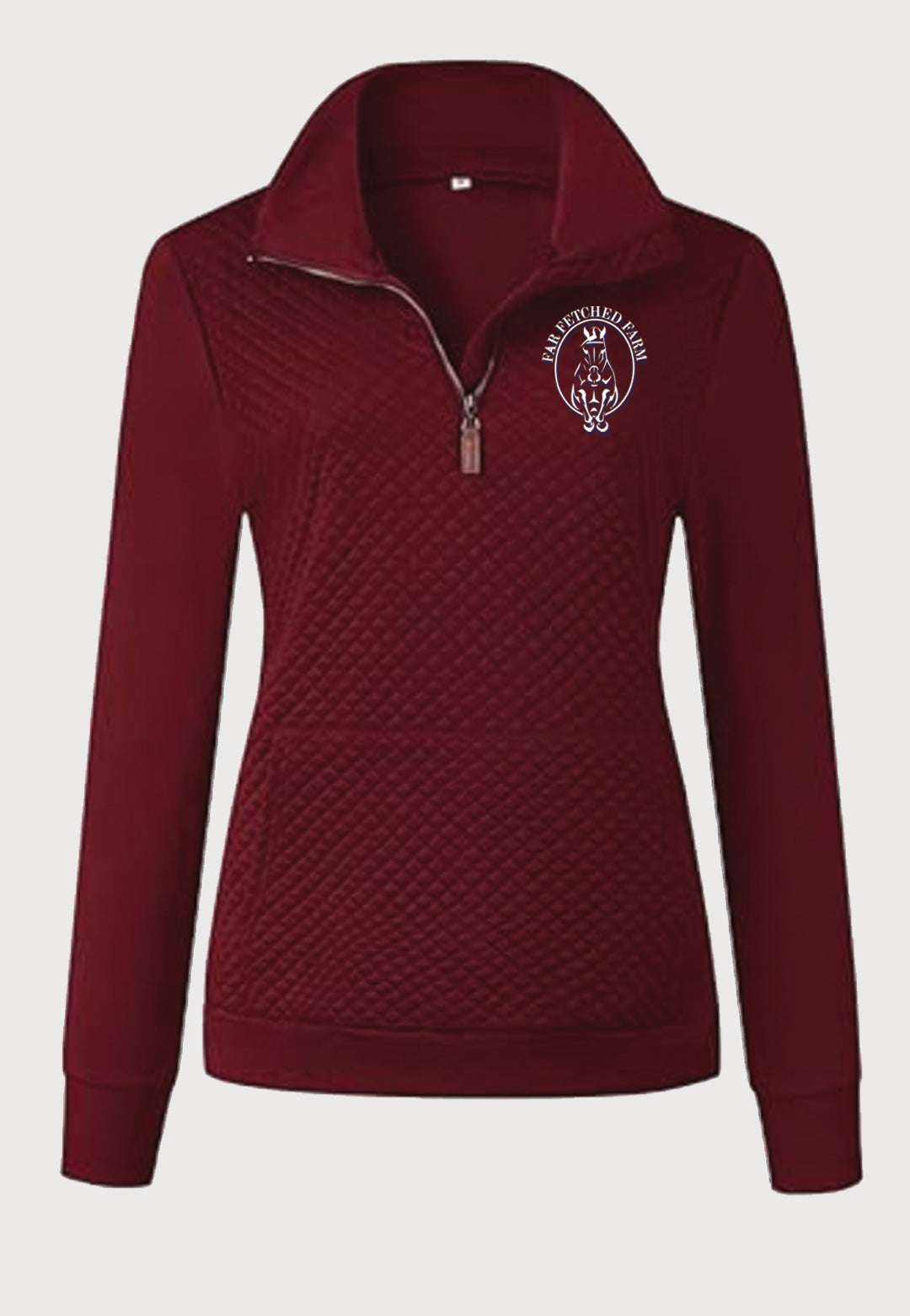 Far Fetched Farm BTFBM Ladies Quilted 1/4 Zip Sweatshirt, 2 color Options
