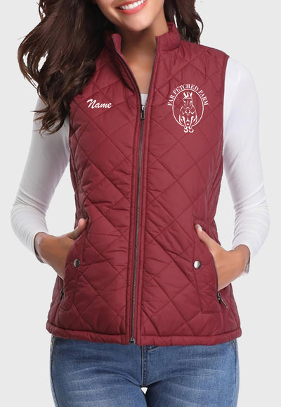 Far Fetched Farm Fuinloth Women's Quilted Vest, 2 Color Options