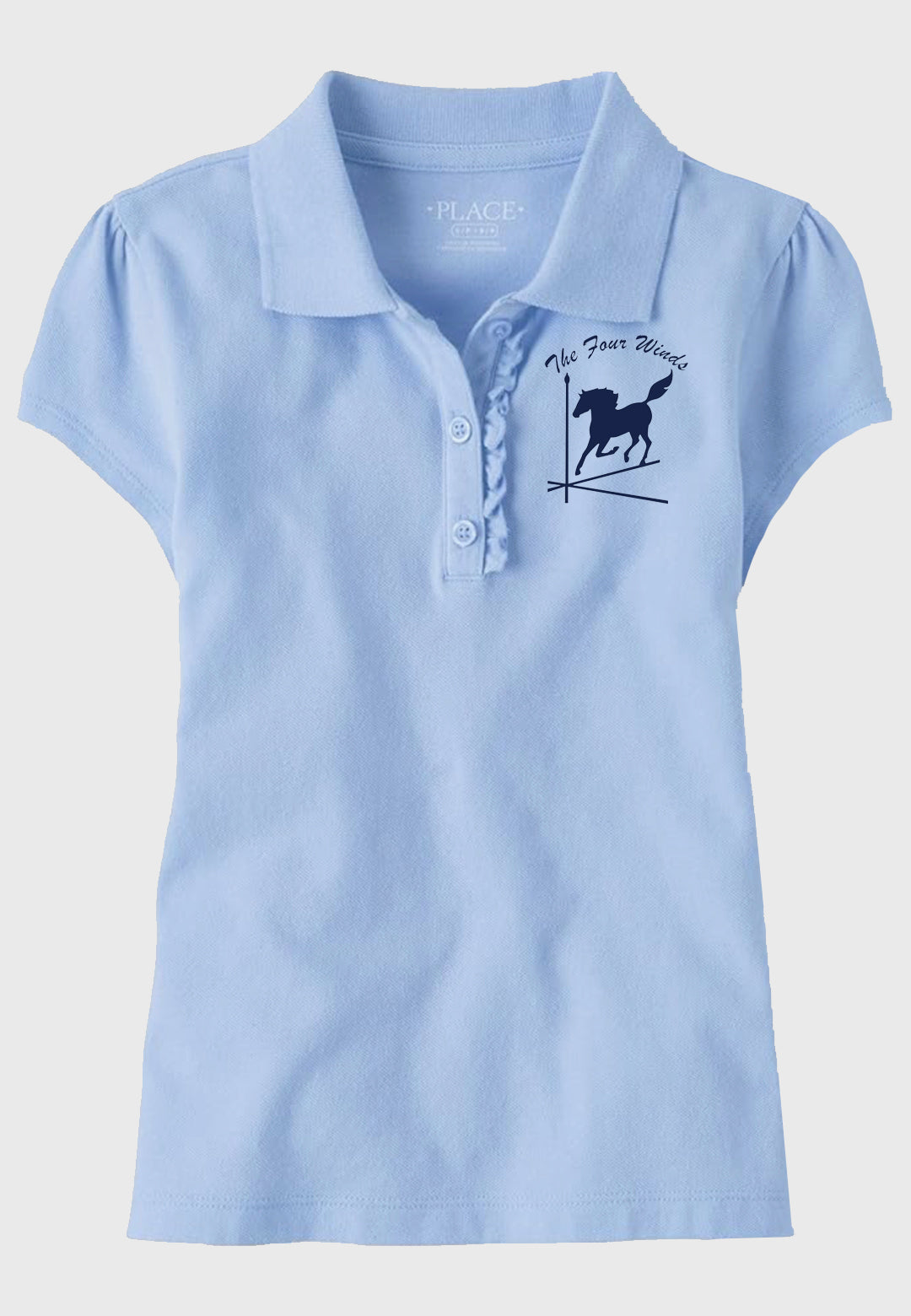 The Four Winds The Children's Place Girls' Short Sleeve Ruffle Pique Polo, 3 Color Options