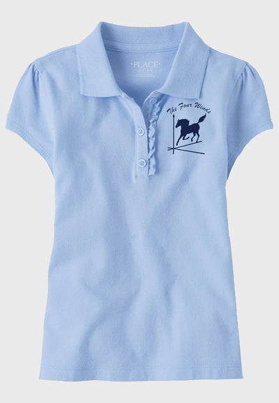 The Four Winds The Children's Place Girls' Short Sleeve Ruffle Pique Polo, 3 Color Options