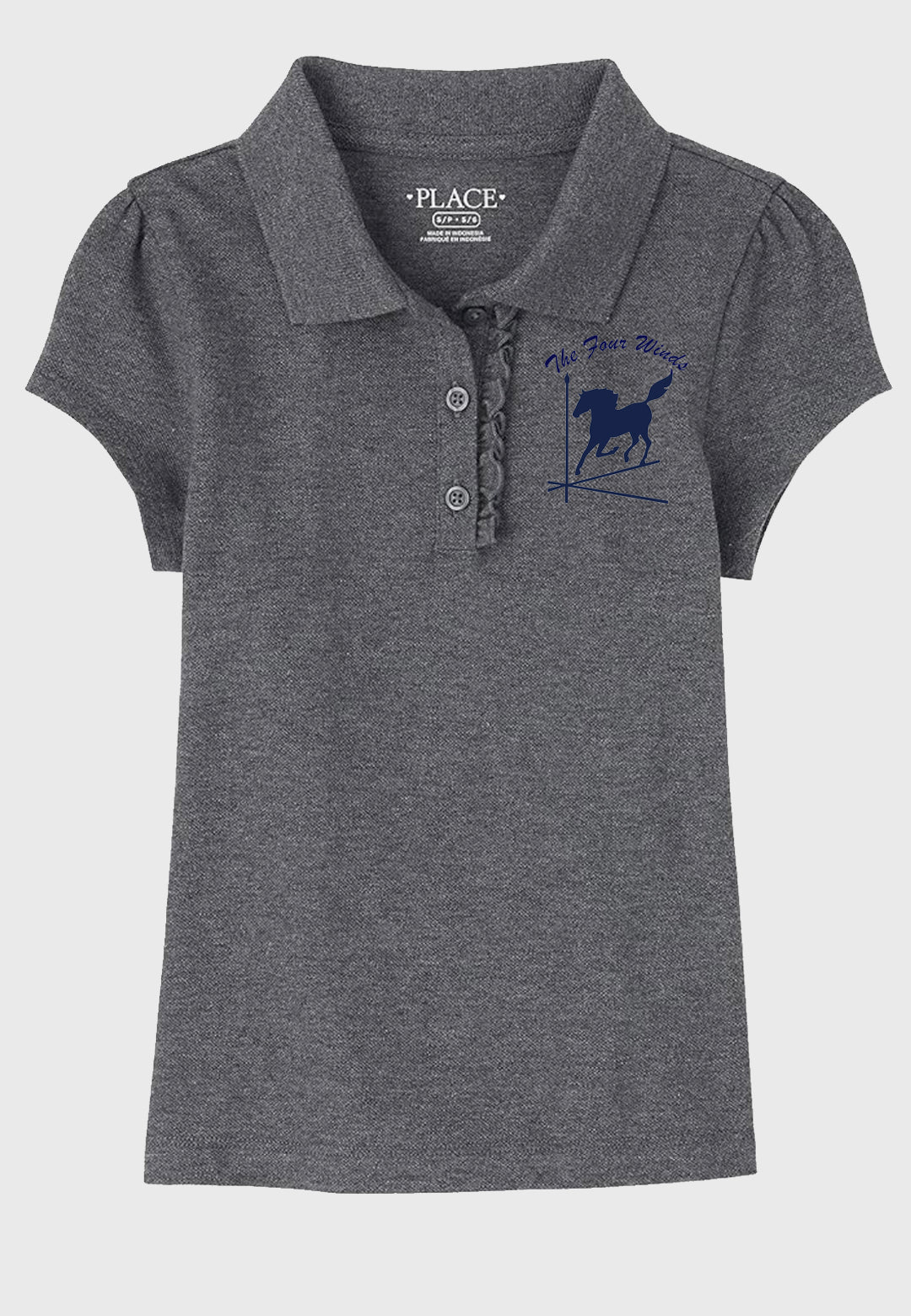The Four Winds The Children's Place Girls' Short Sleeve Ruffle Pique Polo, 3 Color Options