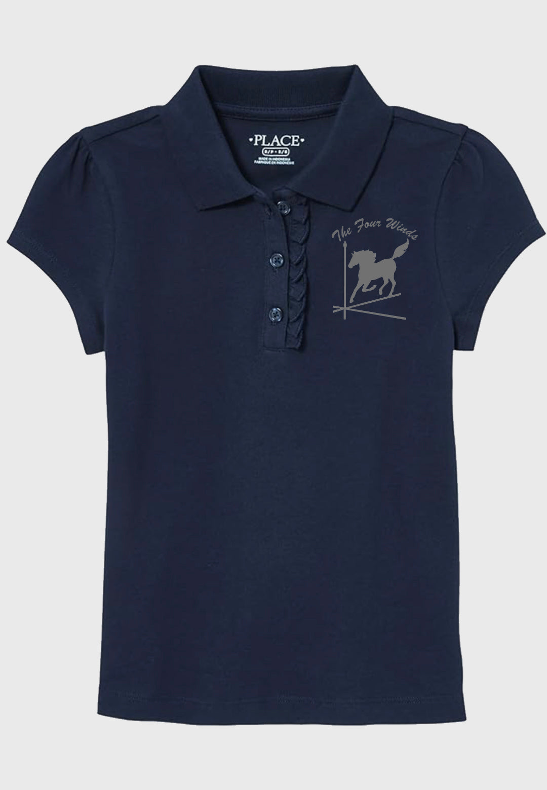 The Four Winds The Children's Place Girls' Short Sleeve Ruffle Pique Polo, 3 Color Options