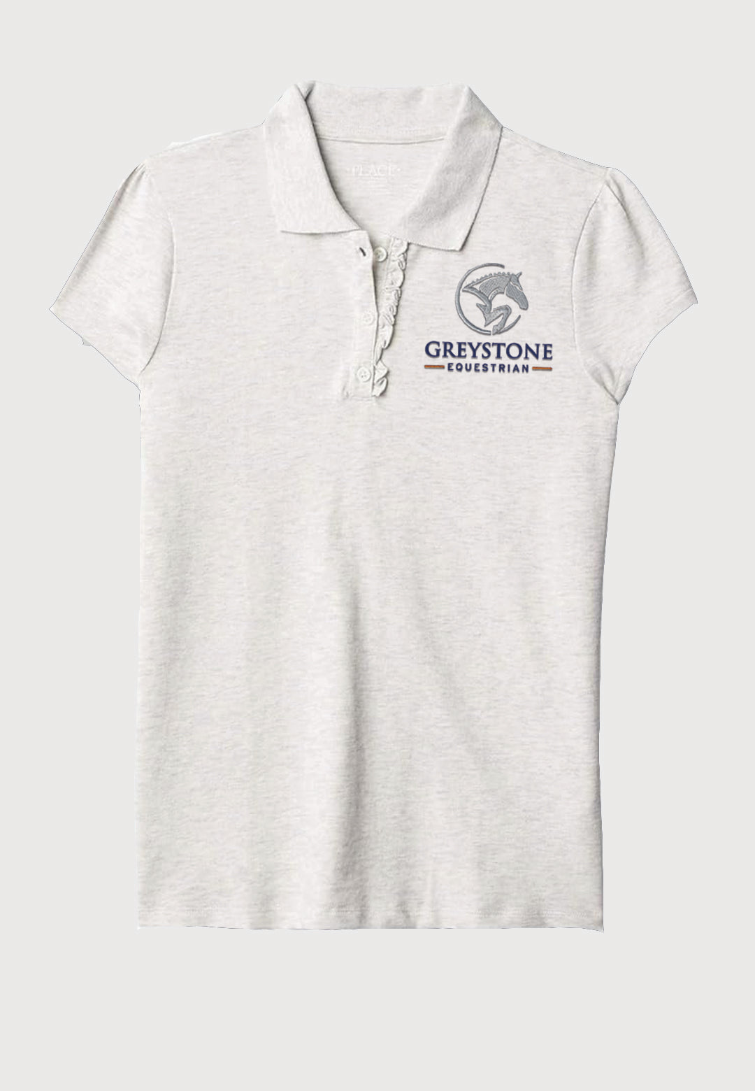 Greystone Equestrian The Children's Place Girls' Short Sleeve Ruffle Pique Polo, 2 Color Options