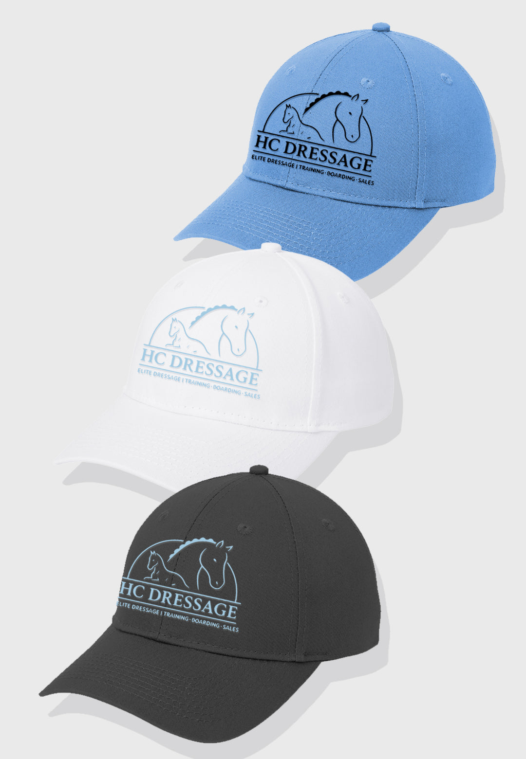 HC Dressage Port & Co™ Six-Panel Twill Cap - Set of 3, 3 Color Options
