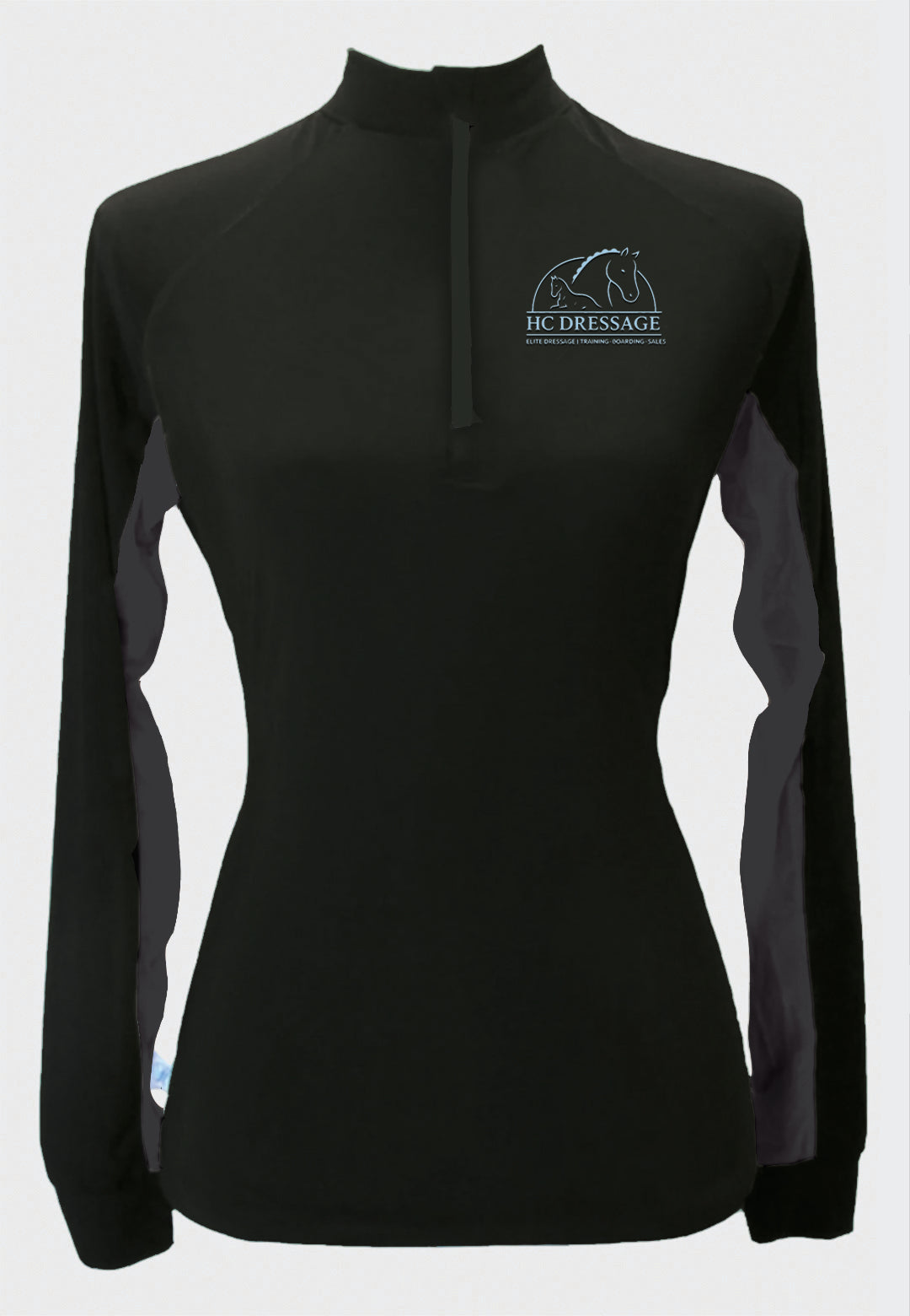 HC Dressage Long Sleeve Custom Sun Shirt with Contrasting Accents, Mens + Ladies Sizes