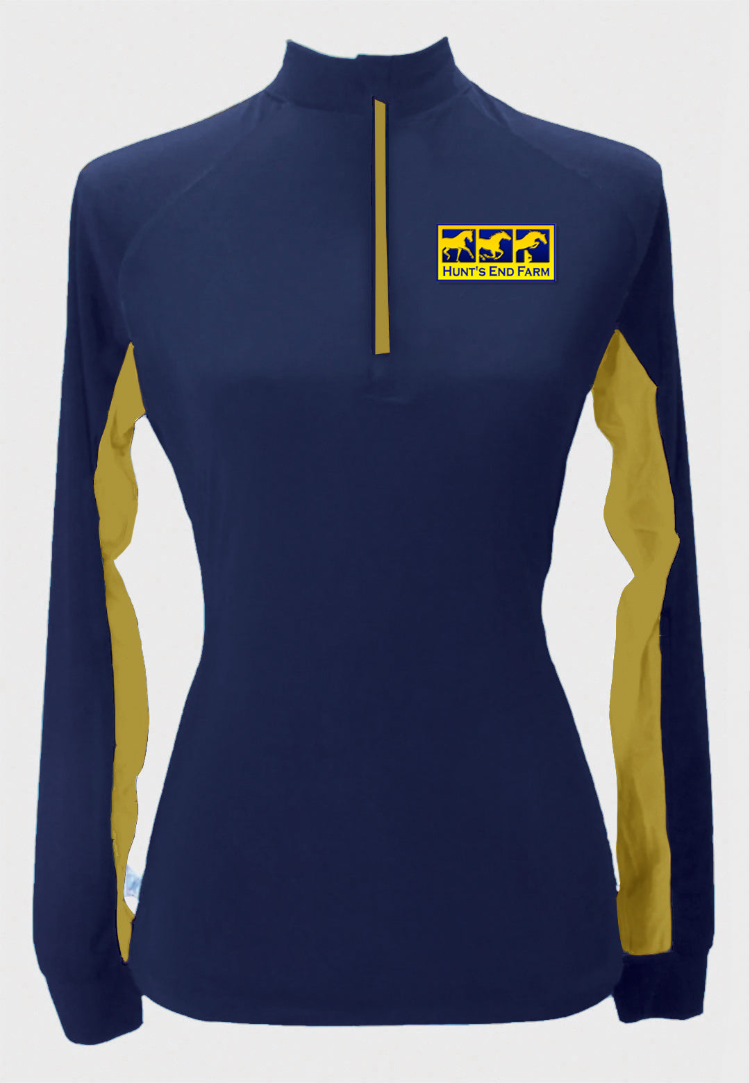 Hunt's End Farm Long Sleeve Custom Sun Shirt with Contrasting Accents, Adult + Youth Sizes