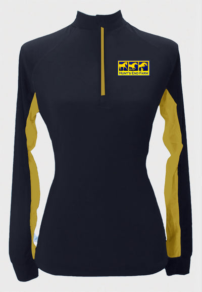 Hunt's End Farm Long Sleeve Custom Sun Shirt with Contrasting Accents, Adult + Youth Sizes