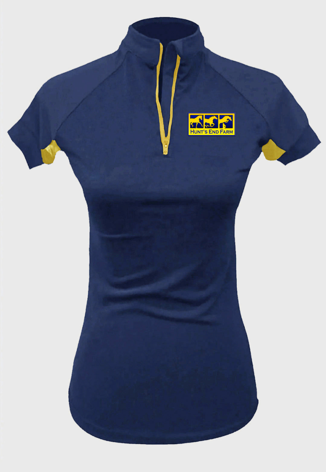 Hunt's End Farm Short Sleeve Custom Sun Shirt with Contrasting Accents, Adult + Youth Sizes, 2 Color Options