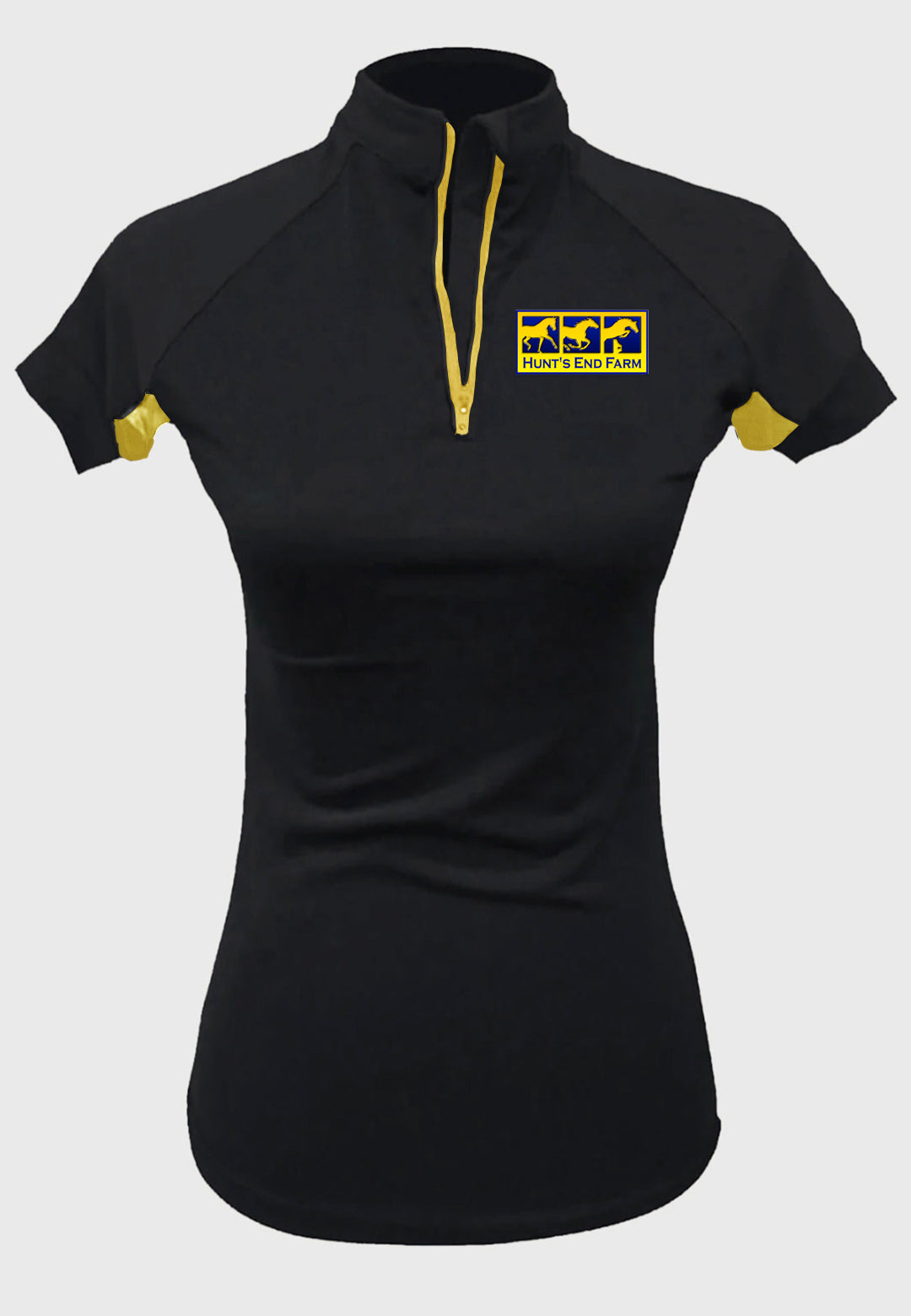 Hunt's End Farm Short Sleeve Custom Sun Shirt with Contrasting Accents, Adult + Youth Sizes, 2 Color Options