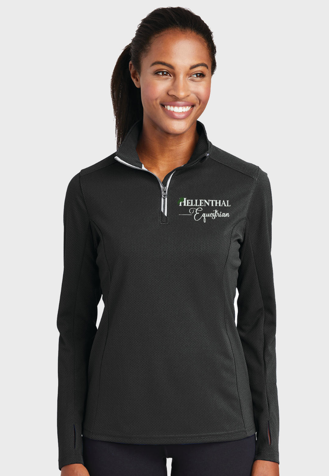 Hellenthal Equestrian Sport-Tek® Sport-Wick® Ladies Textured 1/4-Zip Pullover