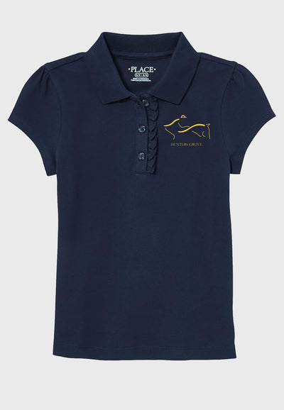 Hunters Grove Stables The Children's Place Girls' Short Sleeve Ruffle Pique Polo, 3 Color Options