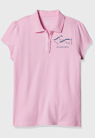 Hunters Grove Stables The Children's Place Girls' Short Sleeve Ruffle Pique Polo, 3 Color Options