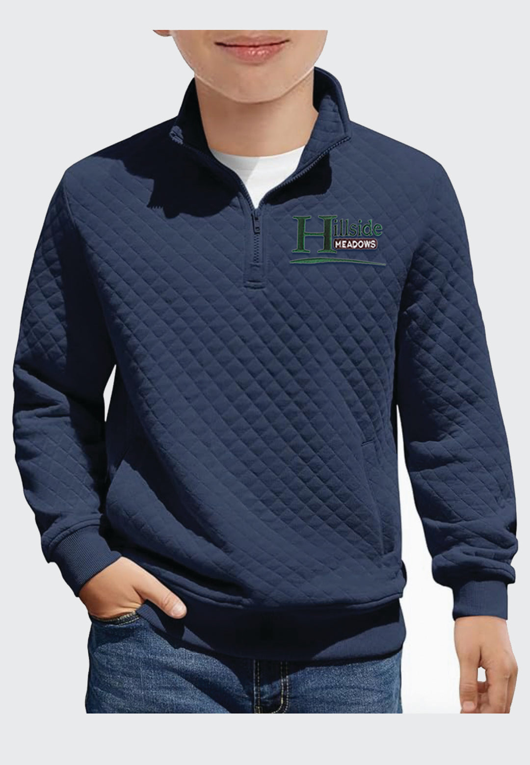 Hillside Meadows Haloumoning Youth Quilted Quarter Zip Sweatshirts, 2 Color Options