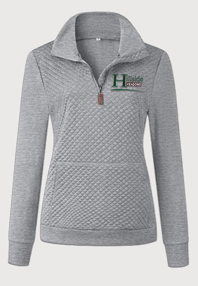 Hillside Meadows BTFBM Ladies Quilted 1/4 Zip Sweatshirt, 2 Color Options