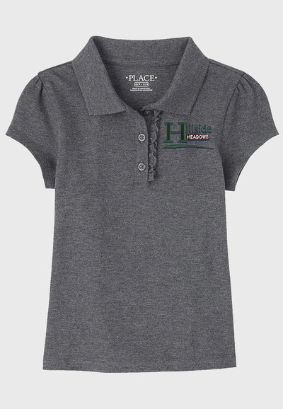 Hillside Meadows The Children's Place Girls' Short Sleeve Ruffle Pique Polo, 2 Color Options