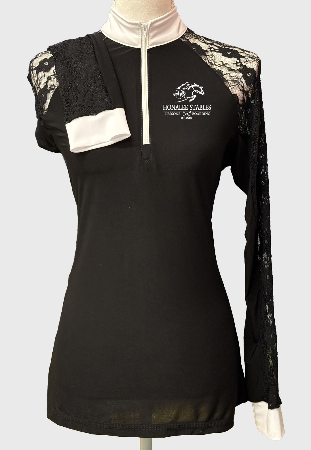 Honalee Stables Ladies Long Sleeve Show Shirt with Lace Sleeves
