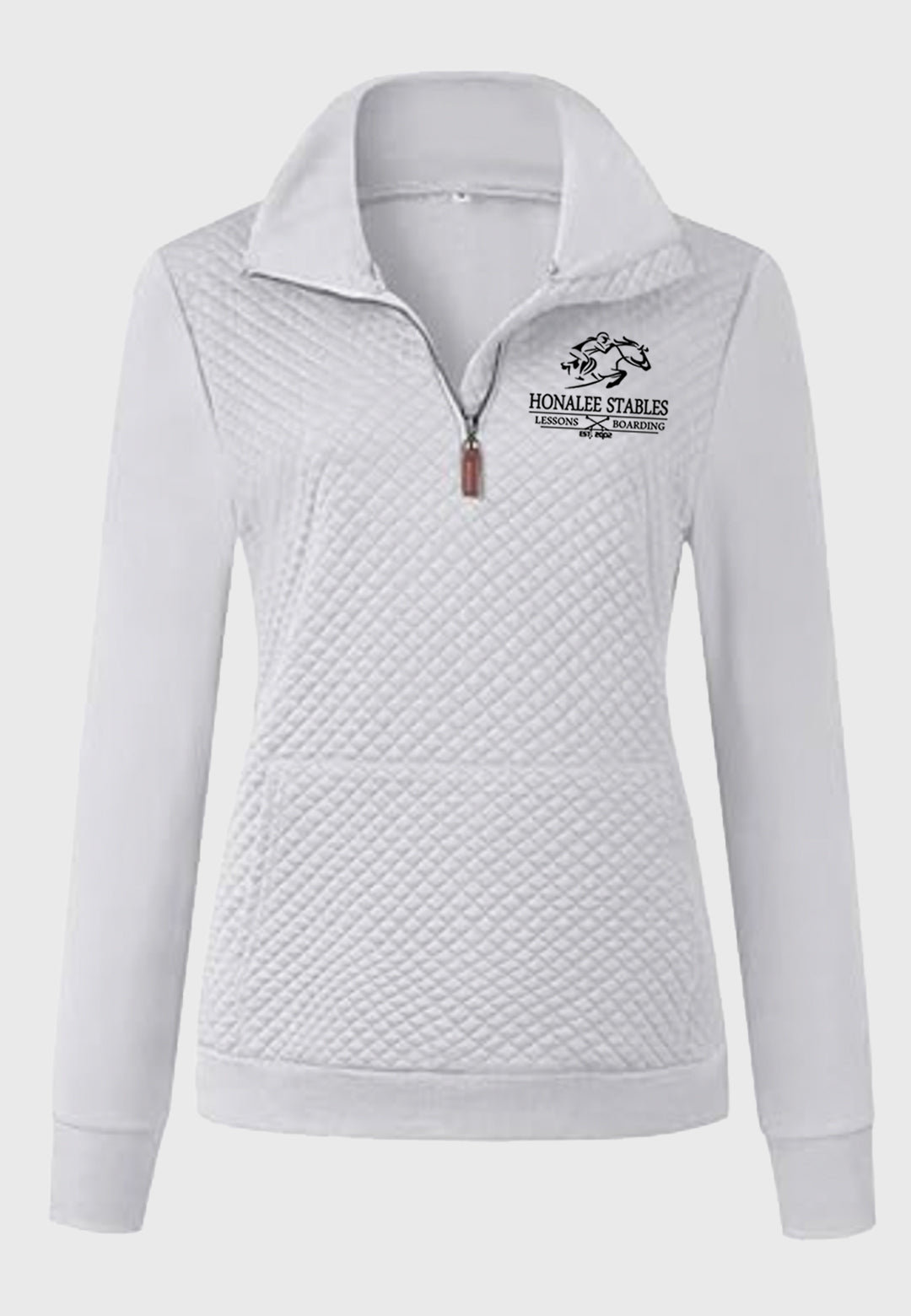 Honalee Stables BTFBM Ladies Quilted 1/4 Zip Sweatshirt, 2 Color Options