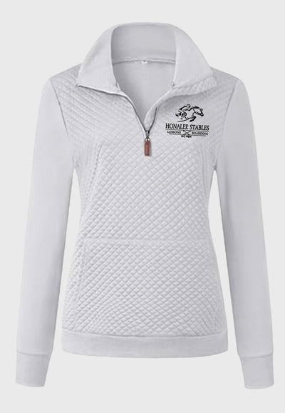 Honalee Stables BTFBM Ladies Quilted 1/4 Zip Sweatshirt, 2 Color Options