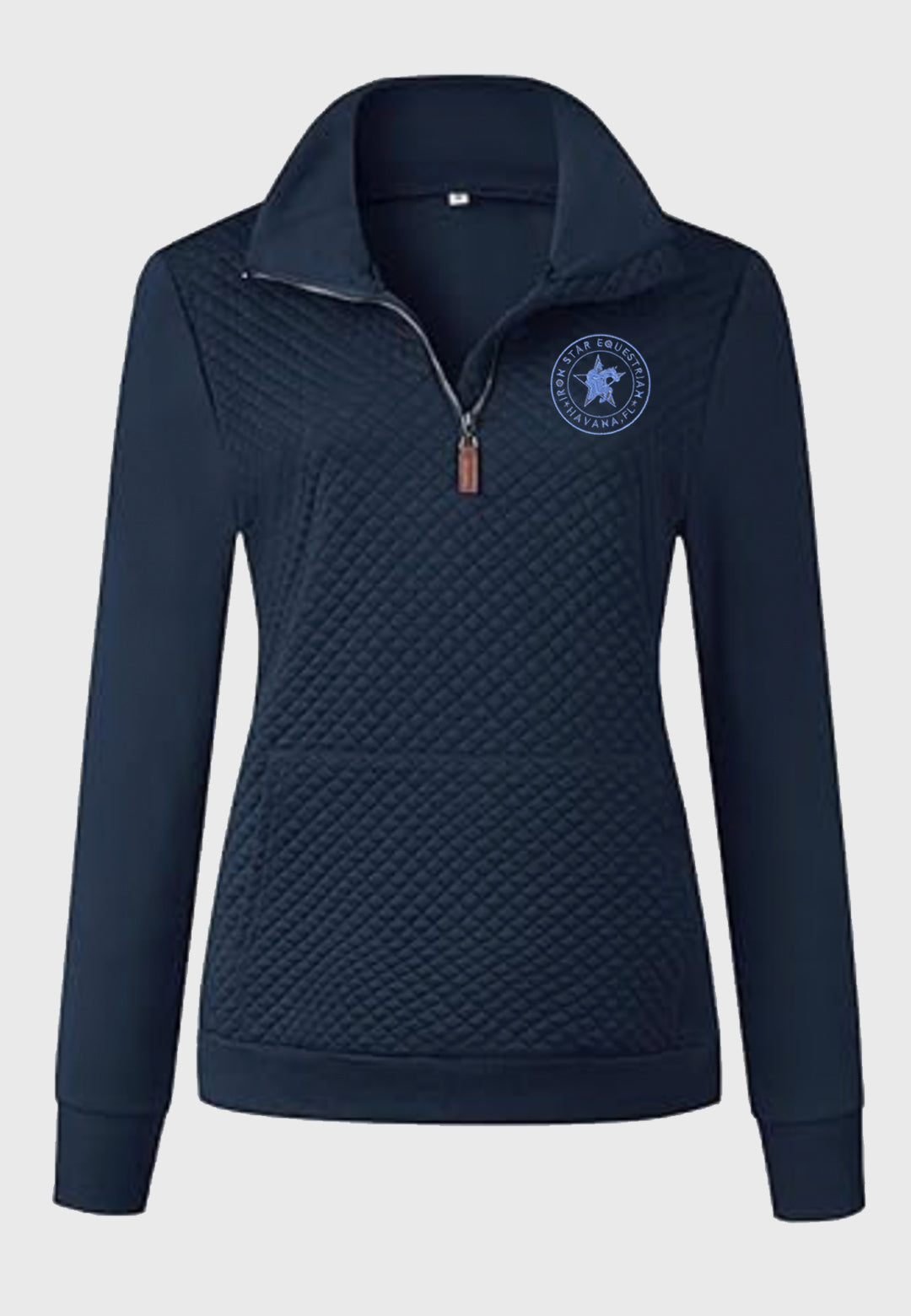 Iron Star Equestrian BTFBM Ladies Quilted 1/4 Zip Sweatshirt, 2 Color Options