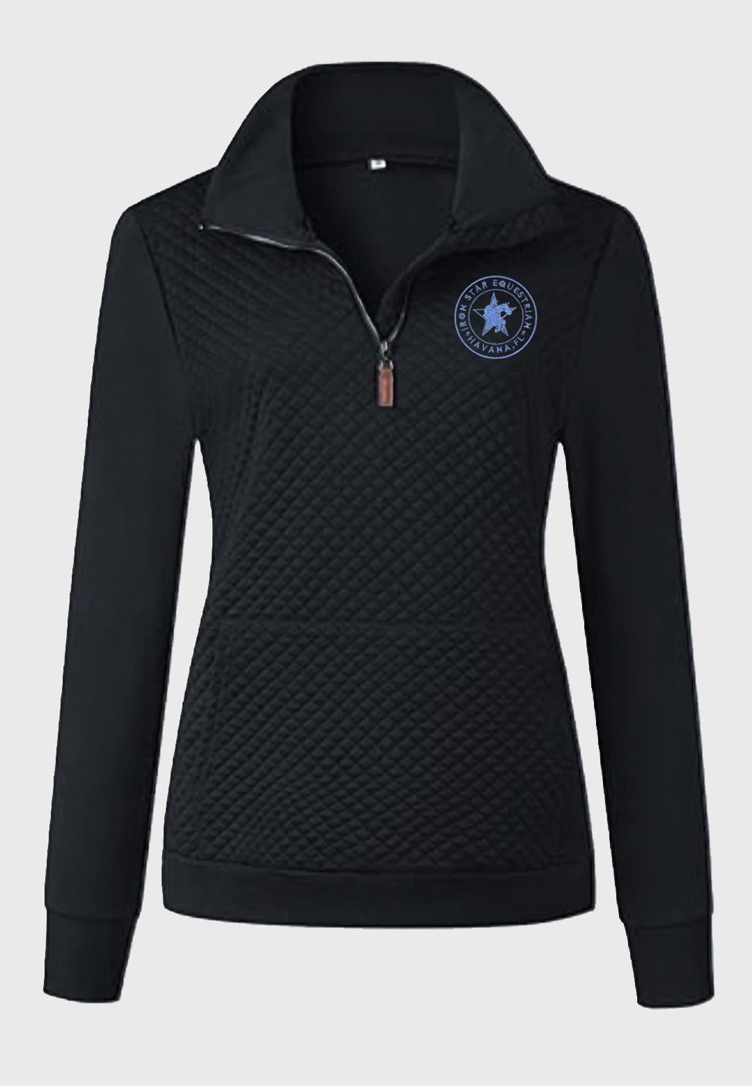 Iron Star Equestrian BTFBM Ladies Quilted 1/4 Zip Sweatshirt, 2 Color Options