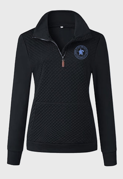 Iron Star Equestrian BTFBM Ladies Quilted 1/4 Zip Sweatshirt, 2 Color Options