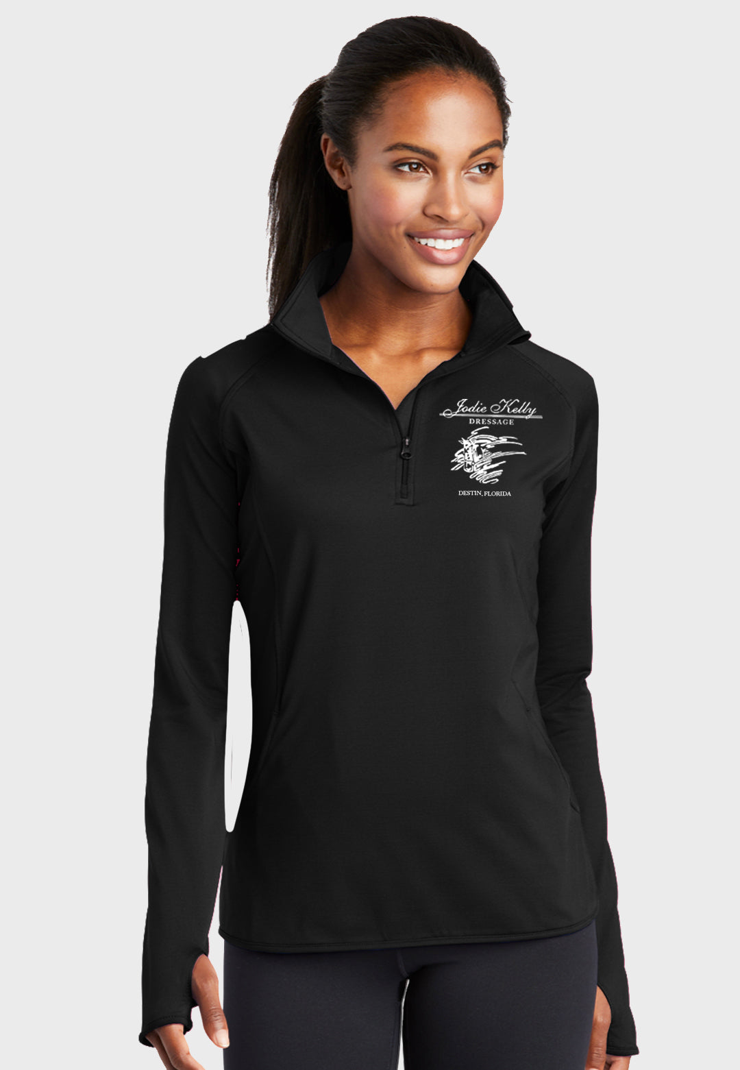 Jodie Kelly Dressage Sport-Tek® Ladies Sport-Wick® Stretch 1/2-Zip Pullover - 3 Color Options