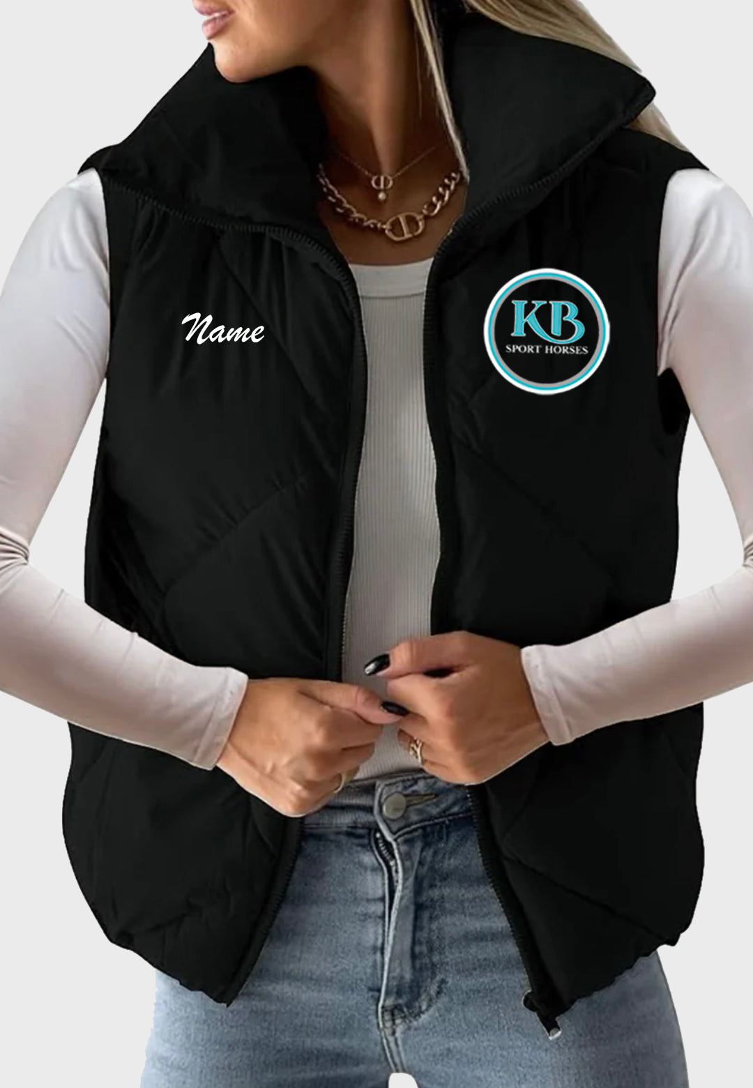 KB Sport Horses Quilted Cropped Puffer Vest
