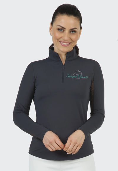 Kristen Chasnis Dressage IBKÜL's Ladies Long Sleeve Zip Mock Neck, 3 Color Options