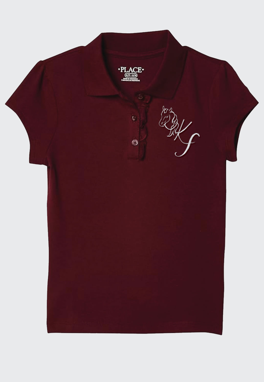 Kerivan Farms The Children's Place Girls' Short Sleeve Ruffle Pique Polo