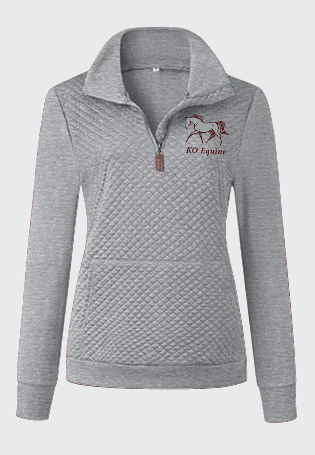 KO Equine BTFBM Ladies Quilted 1/4 Zip Sweatshirt, 2 color Options