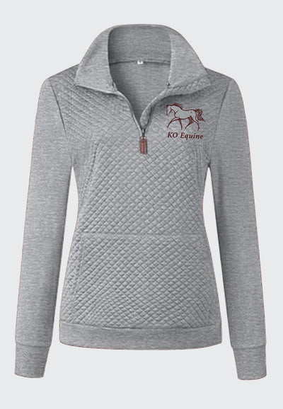 KO Equine BTFBM Ladies Quilted 1/4 Zip Sweatshirt, 2 color Options