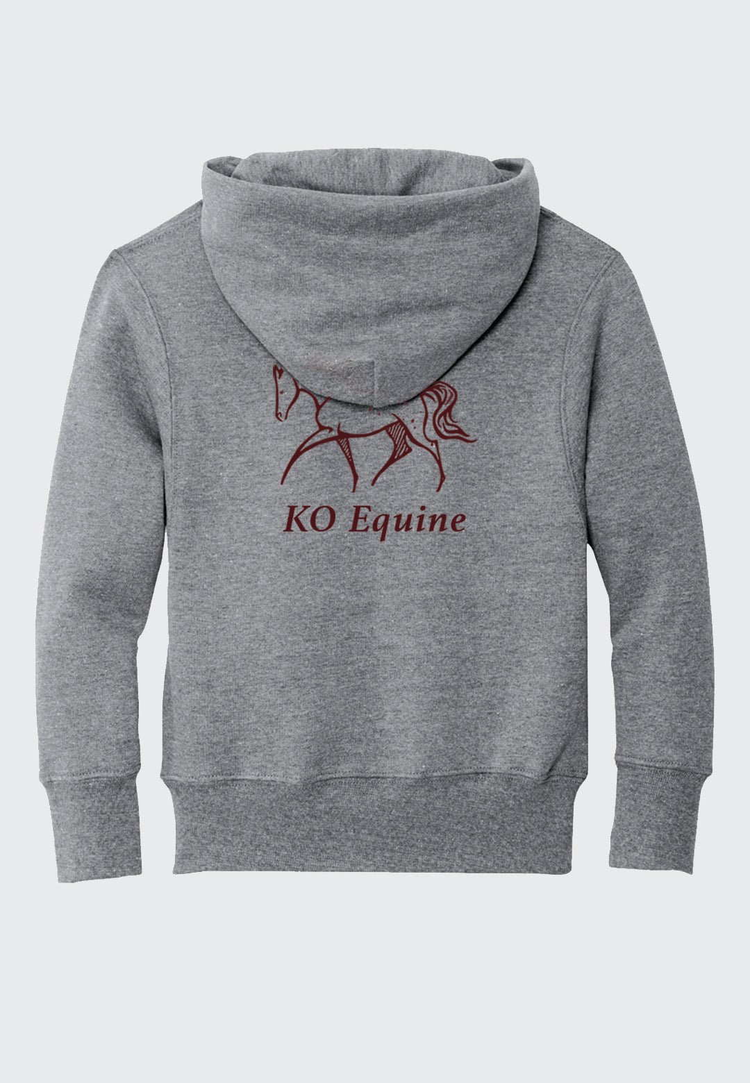 KO Equine Port & Company® Essential Fleece Maroon Pullover Hooded Sweatshirt, Youth Sizes, 2 Color Options