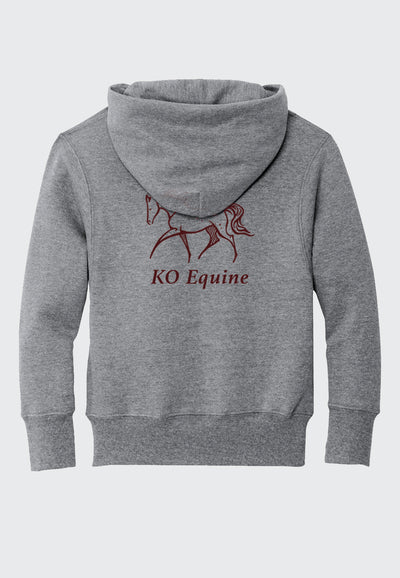 KO Equine Port & Company® Essential Fleece Maroon Pullover Hooded Sweatshirt, Youth Sizes, 2 Color Options